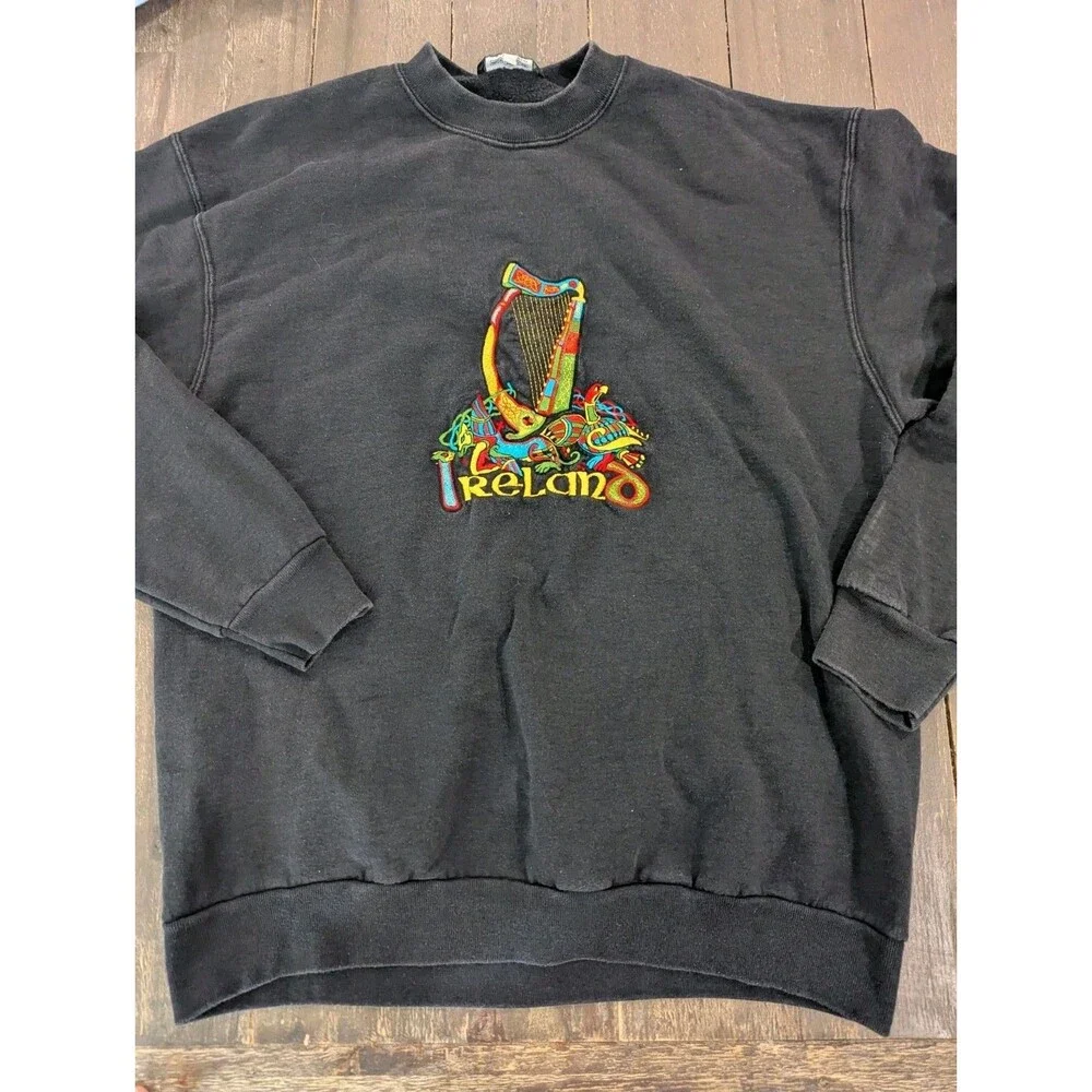 Vintage Blarney Woollen Mills Black Ireland Sweatshirt XL
